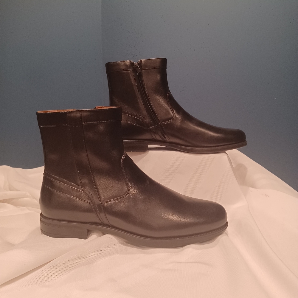 Pre-owned Florsheim Black Comfortech Men’s Dress Plain Toe Zip Boots 12140-001 1